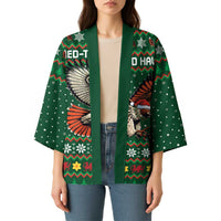 Personalized Radnorshire Wales Christmas Kimono Red-Tailed Hawk Design - Wonder Print Shop