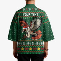 Personalized Radnorshire Wales Christmas Kimono Red-Tailed Hawk Design - Wonder Print Shop