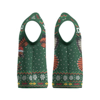 Personalized Radnorshire Wales Christmas Knitted V-Neck Vest Red-Tailed Hawk Design - Wonder Print Shop