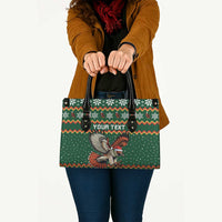 Personalized Radnorshire Wales Christmas Leather Bag Red-Tailed Hawk Design - Wonder Print Shop