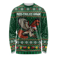 Personalized Radnorshire Wales Christmas Long Sleeve Shirt Red-Tailed Hawk Design - Wonder Print Shop