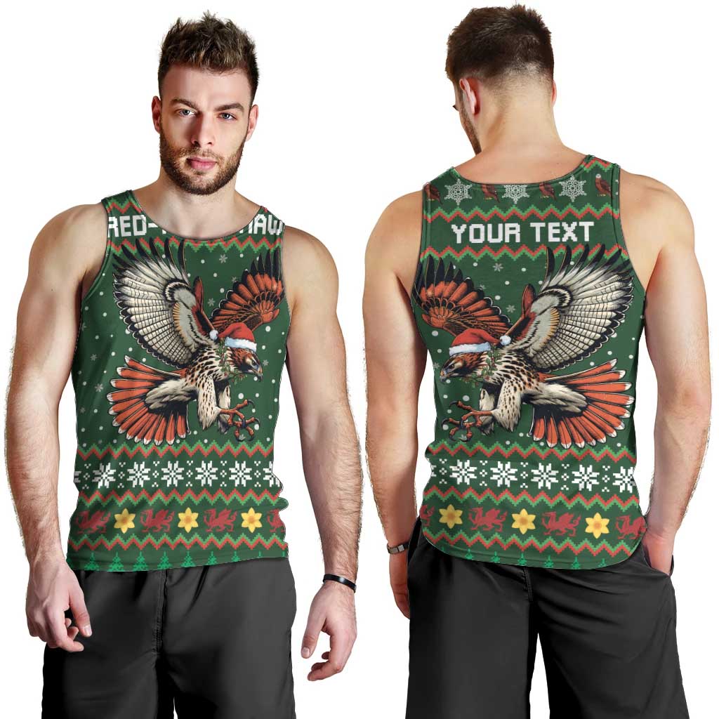 Personalized Radnorshire Wales Christmas Men Tank Top Red-Tailed Hawk Design - Wonder Print Shop