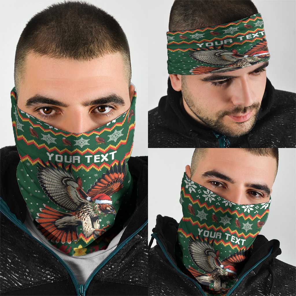 Personalized Radnorshire Wales Christmas Neck Gaiter Red-Tailed Hawk Design - Wonder Print Shop