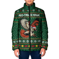 Personalized Radnorshire Wales Christmas Padded Jacket Red-Tailed Hawk Design - Wonder Print Shop