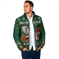 Personalized Radnorshire Wales Christmas Padded Jacket Red-Tailed Hawk Design - Wonder Print Shop