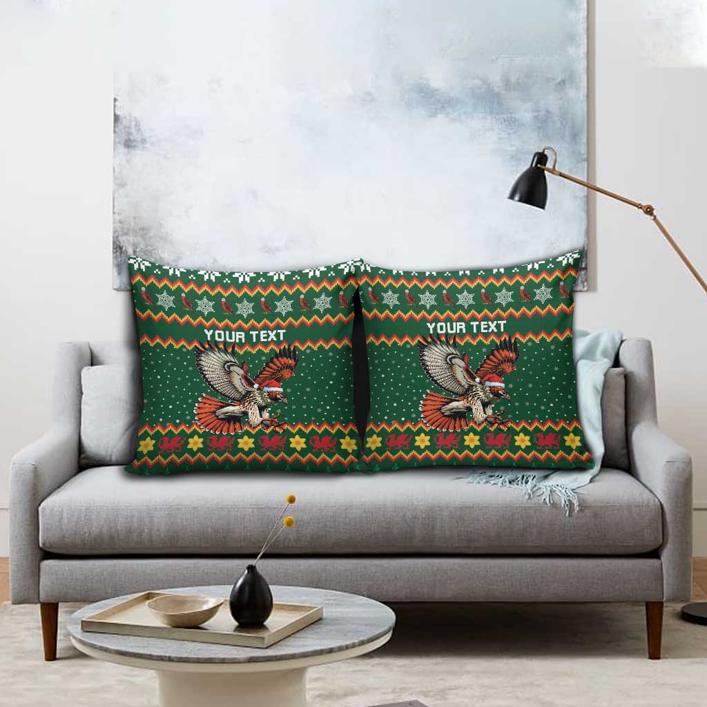 Personalized Radnorshire Wales Christmas Pillow Cover Red-Tailed Hawk Design - Wonder Print Shop