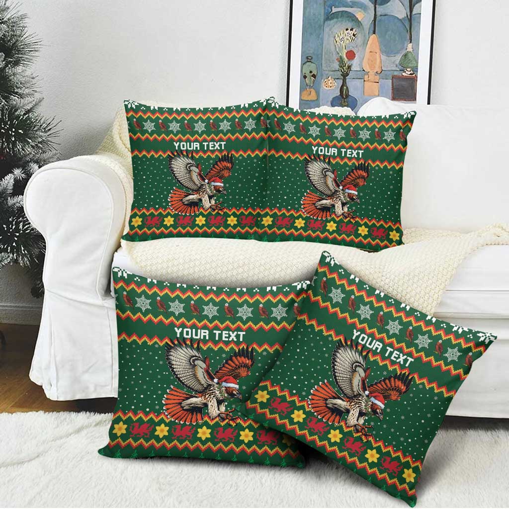 Personalized Radnorshire Wales Christmas Pillow Cover Red-Tailed Hawk Design - Wonder Print Shop