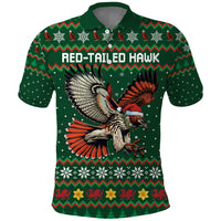 Personalized Radnorshire Wales Christmas Polo Shirt Red-Tailed Hawk Design - Wonder Print Shop