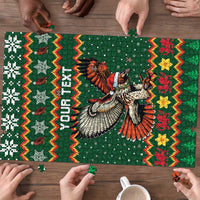 Personalized Radnorshire Wales Christmas Puzzle Red-Tailed Hawk Design - Wonder Print Shop