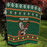 Personalized Radnorshire Wales Christmas Quilt Red-Tailed Hawk Design - Wonder Print Shop