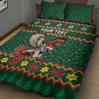 Personalized Radnorshire Wales Christmas Quilt Bed Set Red-Tailed Hawk Design - Wonder Print Shop