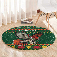 Personalized Radnorshire Wales Christmas Round Carpet Red-Tailed Hawk Design - Wonder Print Shop