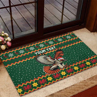 Personalized Radnorshire Wales Christmas Rubber Doormat Red-Tailed Hawk Design - Wonder Print Shop