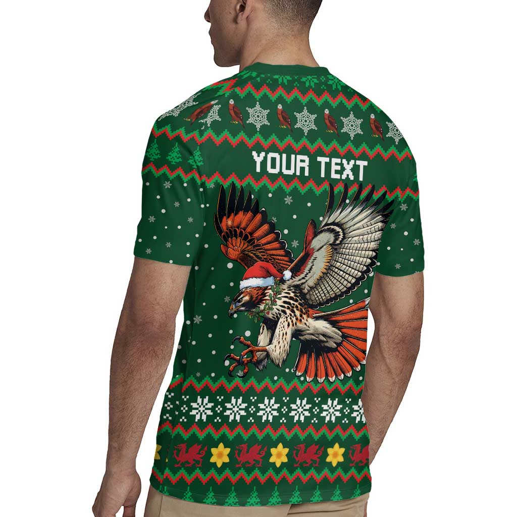 Personalized Radnorshire Wales Christmas Rugby Jersey Red-Tailed Hawk Design - Wonder Print Shop