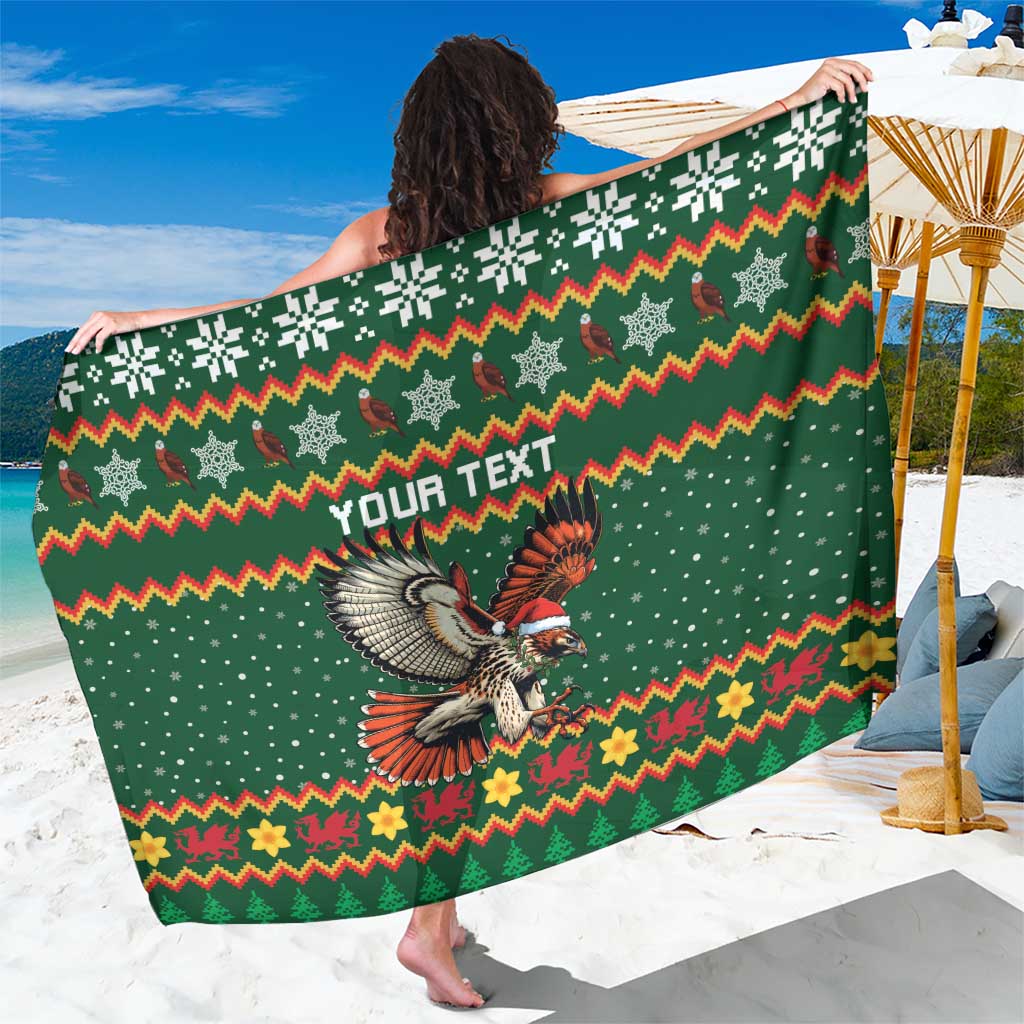 Personalized Radnorshire Wales Christmas Sarong Red-Tailed Hawk Design - Wonder Print Shop