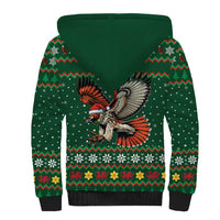 Personalized Radnorshire Wales Christmas Sherpa Hoodie Red-Tailed Hawk Design - Wonder Print Shop