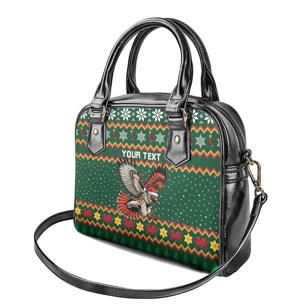 Personalized Radnorshire Wales Christmas Shoulder Handbag Red-Tailed Hawk Design - Wonder Print Shop