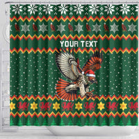 Personalized Radnorshire Wales Christmas Shower Curtain Red-Tailed Hawk Design - Wonder Print Shop