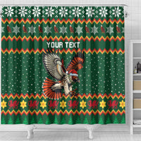Personalized Radnorshire Wales Christmas Shower Curtain Red-Tailed Hawk Design - Wonder Print Shop