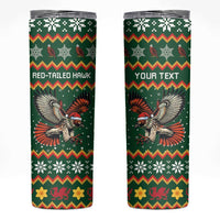 Personalized Radnorshire Wales Christmas Skinny Tumbler Red-Tailed Hawk Design - Wonder Print Shop