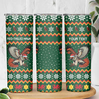 Personalized Radnorshire Wales Christmas Skinny Tumbler Red-Tailed Hawk Design - Wonder Print Shop