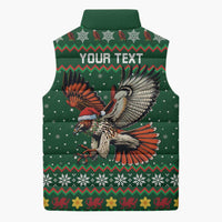 Personalized Radnorshire Wales Christmas Sleeveless Puffer Jacket Red-Tailed Hawk Design - Wonder Print Shop