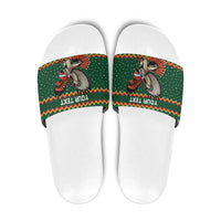 Personalized Radnorshire Wales Christmas Slide Sandals Red-Tailed Hawk Design - Wonder Print Shop