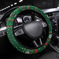 Radnorshire Wales Christmas Steering Wheel Cover Red-Tailed Hawk Design - Wonder Print Shop