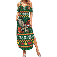 Personalized Radnorshire Wales Christmas Summer Maxi Dress Red-Tailed Hawk Design - Wonder Print Shop