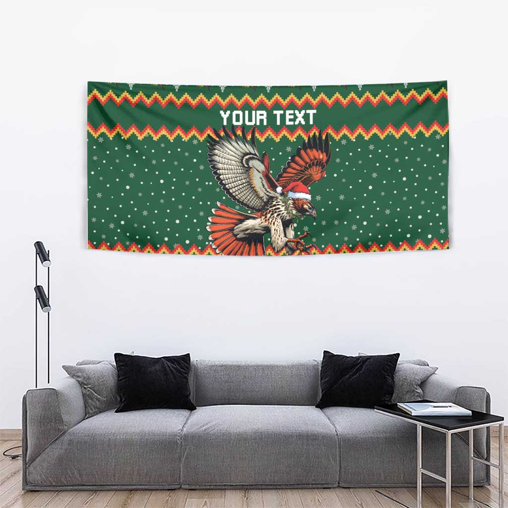 Personalized Radnorshire Wales Christmas Tapestry Red-Tailed Hawk Design - Wonder Print Shop