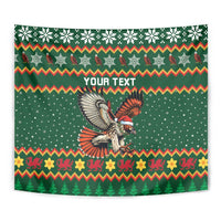 Personalized Radnorshire Wales Christmas Tapestry Red-Tailed Hawk Design - Wonder Print Shop