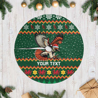 Personalized Radnorshire Wales Christmas Tree Skirt Red-Tailed Hawk Design - Wonder Print Shop