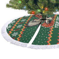 Personalized Radnorshire Wales Christmas Tree Skirt Red-Tailed Hawk Design - Wonder Print Shop