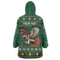 Personalized Radnorshire Wales Christmas Wearable Blanket Hoodie Red-Tailed Hawk Design - Wonder Print Shop