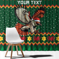Personalized Radnorshire Wales Christmas Window Curtain Red-Tailed Hawk Design - Wonder Print Shop