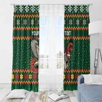 Personalized Radnorshire Wales Christmas Window Curtain Red-Tailed Hawk Design - Wonder Print Shop