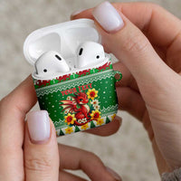 Personalized Wales Christmas AirPods Case Cute Red Welsh Dragon and Daffodils - Wonder Print Shop