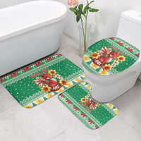 Personalized Wales Christmas Bathroom Set Cute Red Welsh Dragon and Daffodils - Wonder Print Shop
