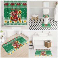 Personalized Wales Christmas Bathroom Set Cute Red Welsh Dragon and Daffodils - Wonder Print Shop