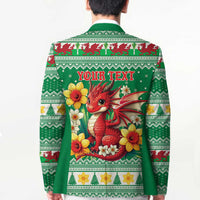 Personalized Wales Christmas Blazer Cute Red Welsh Dragon and Daffodils - Wonder Print Shop