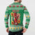 Personalized Wales Christmas Button Sweatshirt Cute Red Welsh Dragon and Daffodils - Wonder Print Shop