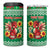 Personalized Wales Christmas 4 in 1 Can Cooler Tumbler Cute Red Welsh Dragon and Daffodils - Wonder Print Shop
