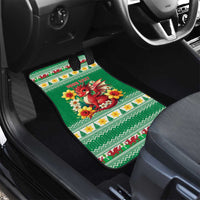 Personalized Wales Christmas Car Mats Cute Red Welsh Dragon and Daffodils - Wonder Print Shop