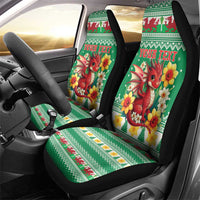 Personalized Wales Christmas Car Seat Cover Cute Red Welsh Dragon and Daffodils - Wonder Print Shop
