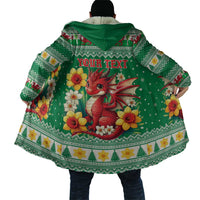 Personalized Wales Christmas Cloak Cute Red Welsh Dragon and Daffodils - Wonder Print Shop