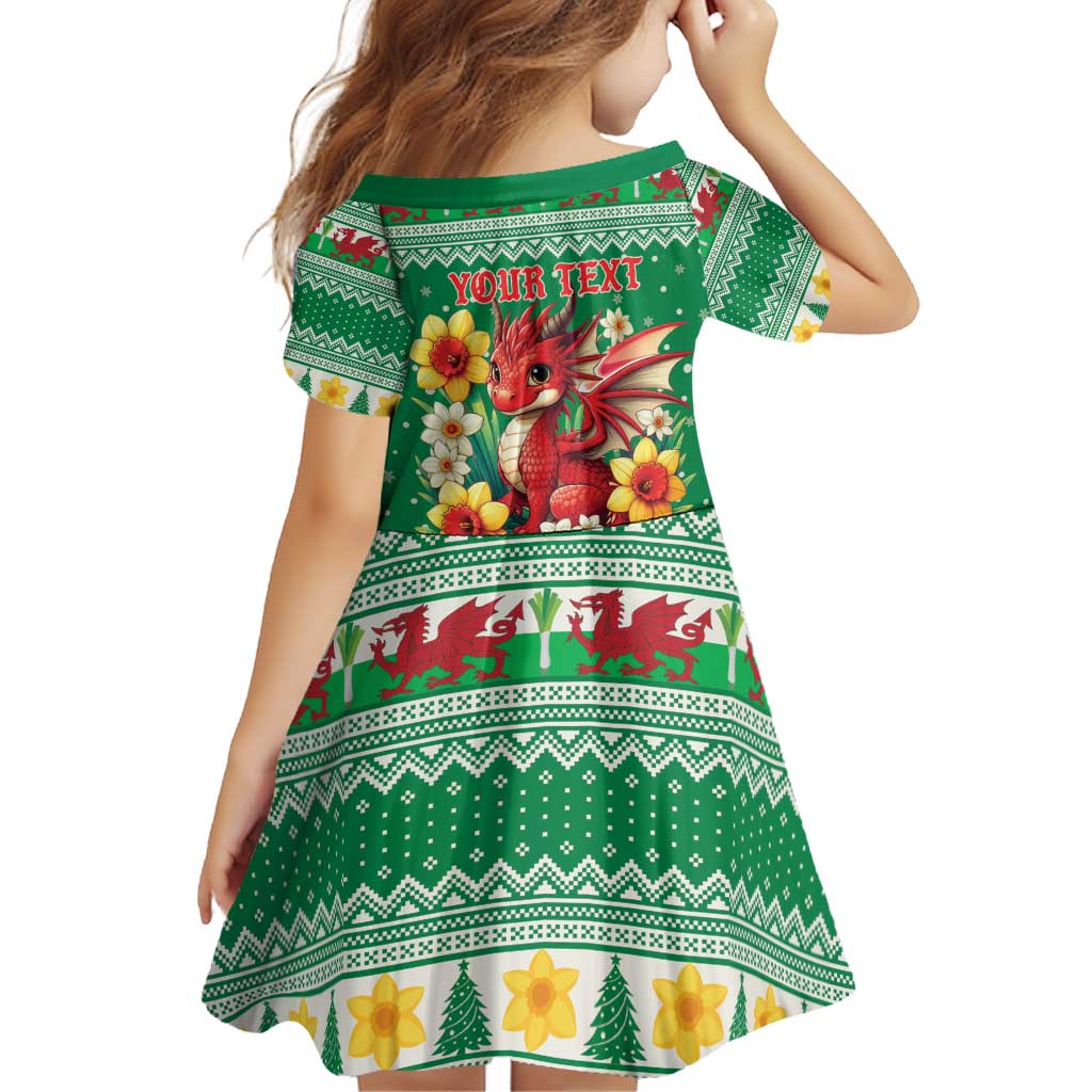 Personalized Wales Christmas Family Matching Puletasi and Hawaiian Shirt Cute Red Welsh Dragon and Daffodils - Wonder Print Shop