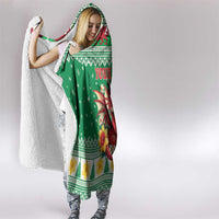 Personalized Wales Christmas Hooded Blanket Cute Red Welsh Dragon and Daffodils - Wonder Print Shop