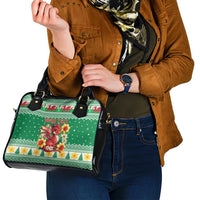 Personalized Wales Christmas Shoulder Handbag Cute Red Welsh Dragon and Daffodils - Wonder Print Shop
