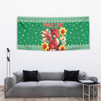 Personalized Wales Christmas Tapestry Cute Red Welsh Dragon and Daffodils - Wonder Print Shop