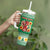 Personalized Wales Christmas Tumbler With Handle Cute Red Welsh Dragon and Daffodils - Wonder Print Shop